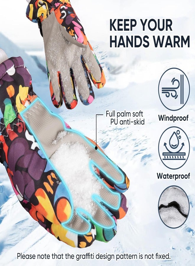 OMECHY Kids Ski Snow Gloves Waterproof Winter Cold Weather Windproof Warm Snowboard Sport Mittens for Boys Girls - Image 4