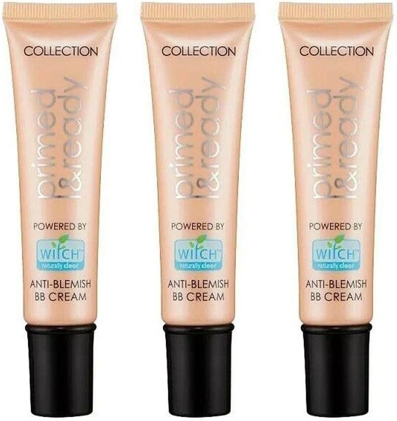 Collection 3 Pack Primed Ready Anti Blemish BB Cream Colour BB63 x 30ml