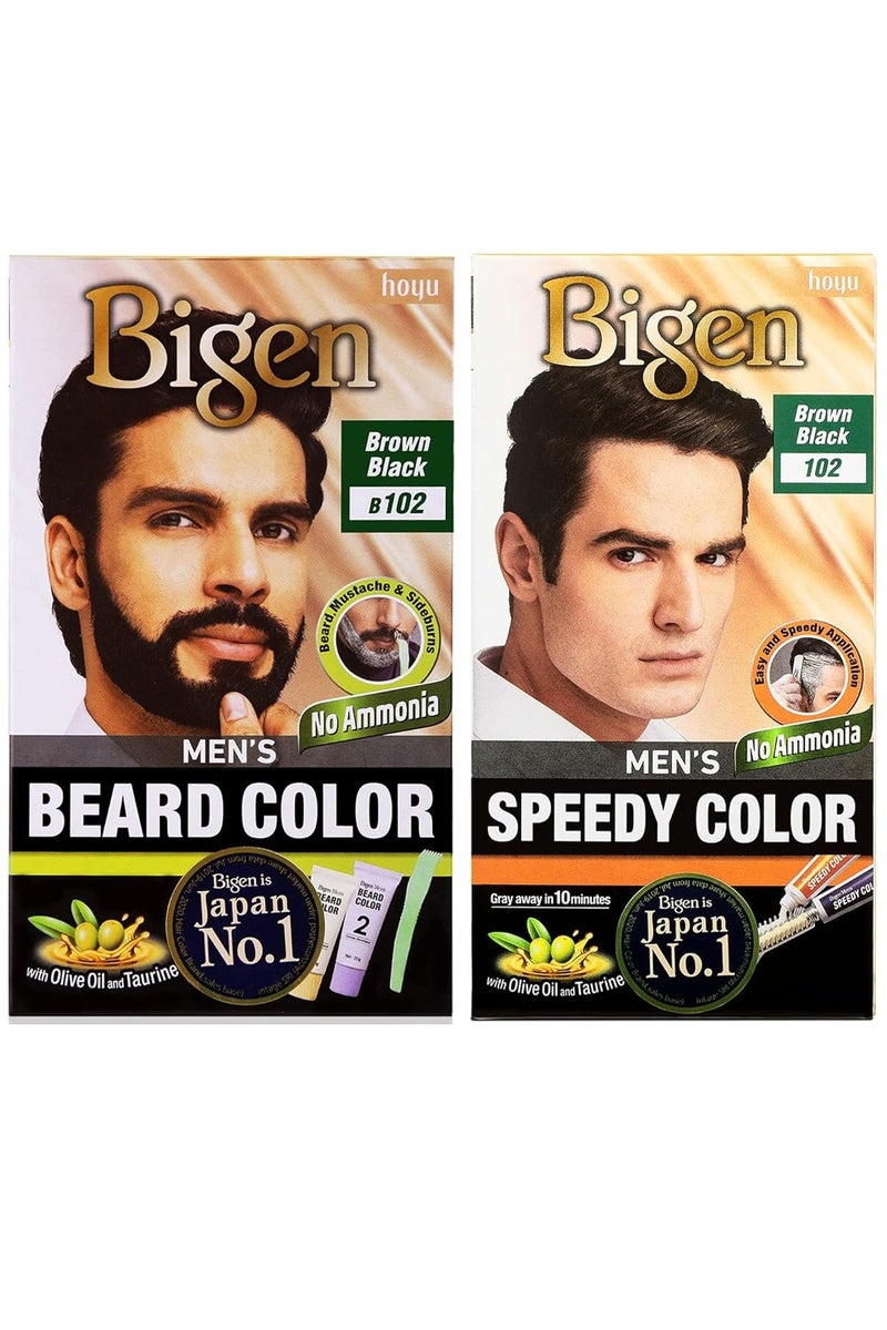 بايجن بيجين بيرد 102 & صبغة شعر سبيدي للرجال أسود بني 102 (عبوة من قطعتين) - Image 1