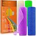RIUOTA 4 Pieces Exfoliating Washcloth Shower Towel African Net Sponge Japanese Wash Cloth Face Exfoliating Sponge Loofah Exfoliating Body Scrubber for Body Exfoliation Blue Green Purple White - Image 2