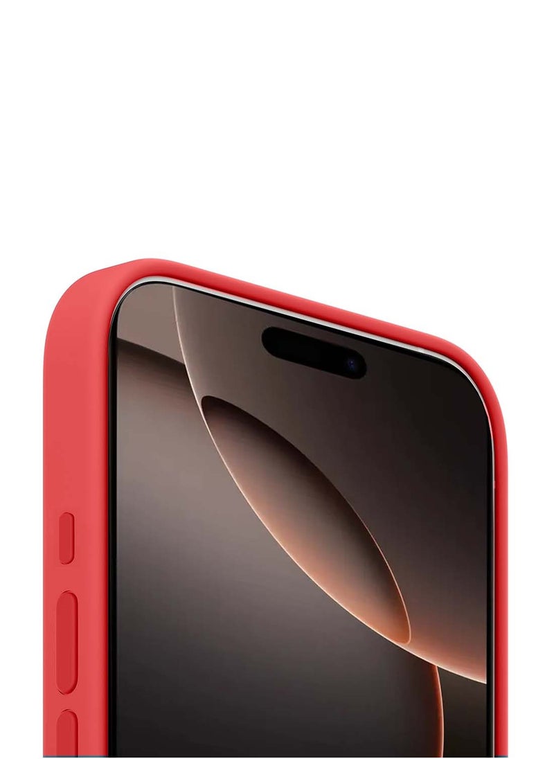 Wtech - Apple iPhone 16 Pro 2024 Premium Soft Liquid Silicone Case Cover - Red - Image 1