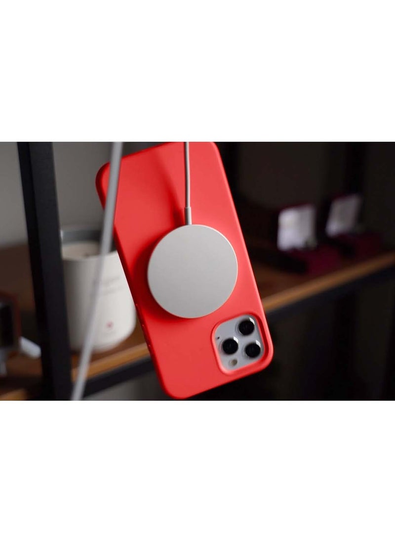 Wtech - Apple iPhone 16 Pro 2024 Premium Soft Liquid Silicone Case Cover - Red - Image 1