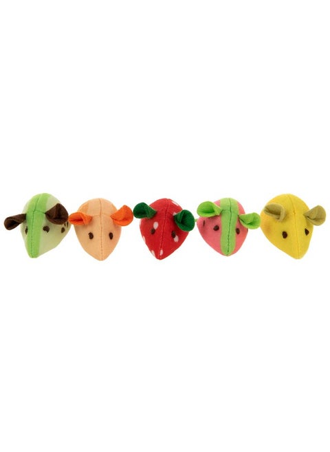 SmartyKat (5 Count Skitter Slices Plush Catnip Cat Toys - Multi Color, 5 Count