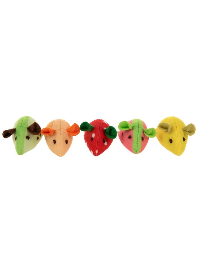 SmartyKat - SmartyKat (5 Count Skitter Slices Plush Catnip Cat Toys - Multi Color, 5 Count - Image 1