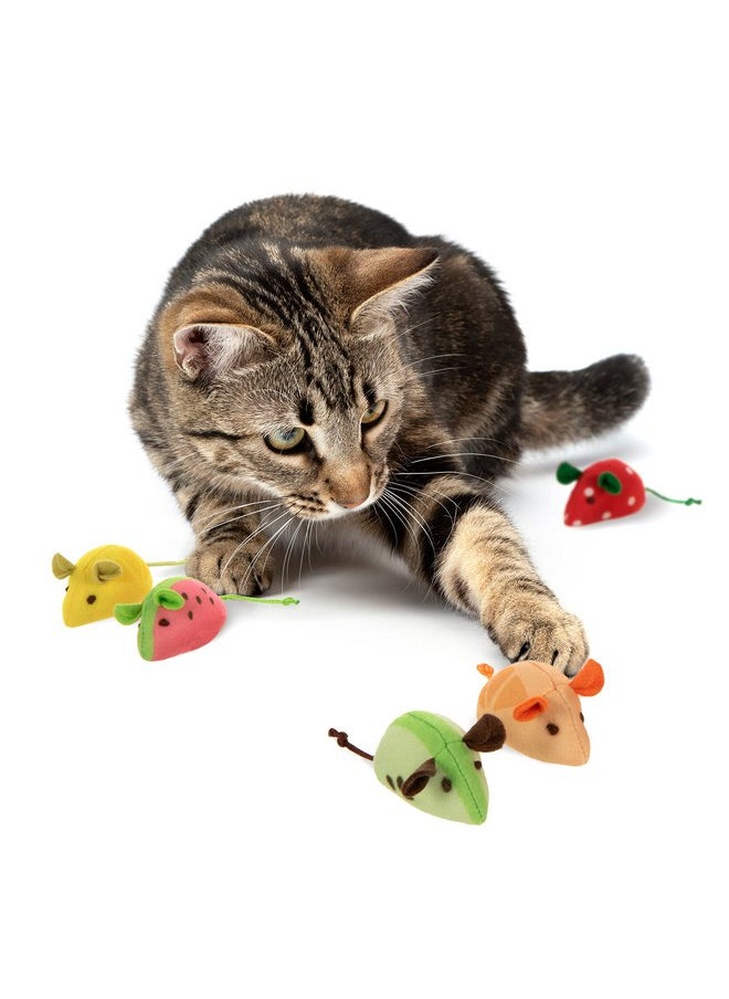 SmartyKat - SmartyKat (5 Count Skitter Slices Plush Catnip Cat Toys - Multi Color, 5 Count - Image 1