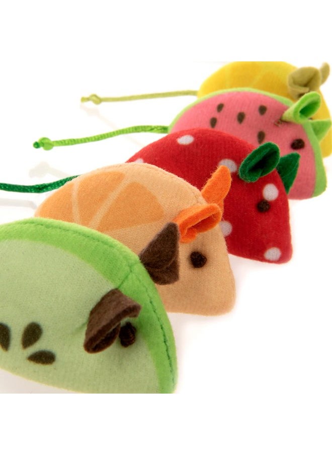 SmartyKat - SmartyKat (5 Count Skitter Slices Plush Catnip Cat Toys - Multi Color, 5 Count - Image 1