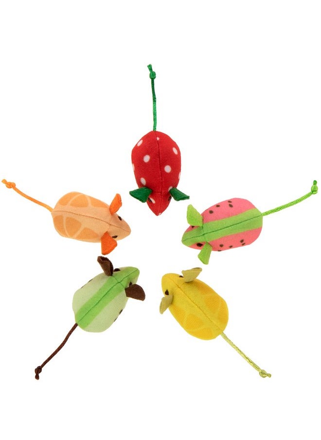 SmartyKat - SmartyKat (5 Count Skitter Slices Plush Catnip Cat Toys - Multi Color, 5 Count - Image 1