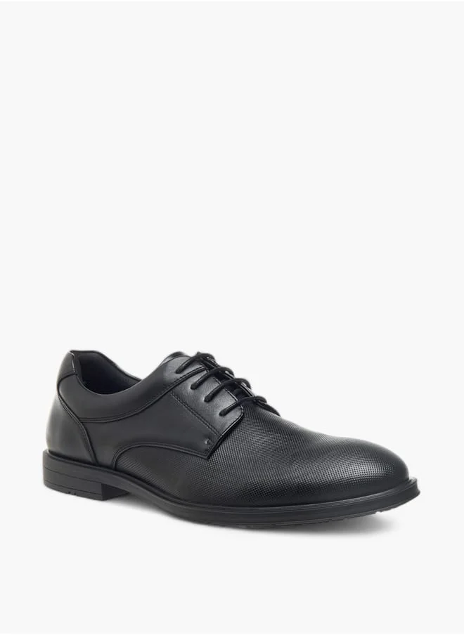 ال بي ال من شو اكسبرس Mens Textured Derby Shoes With Lace-Up Closure