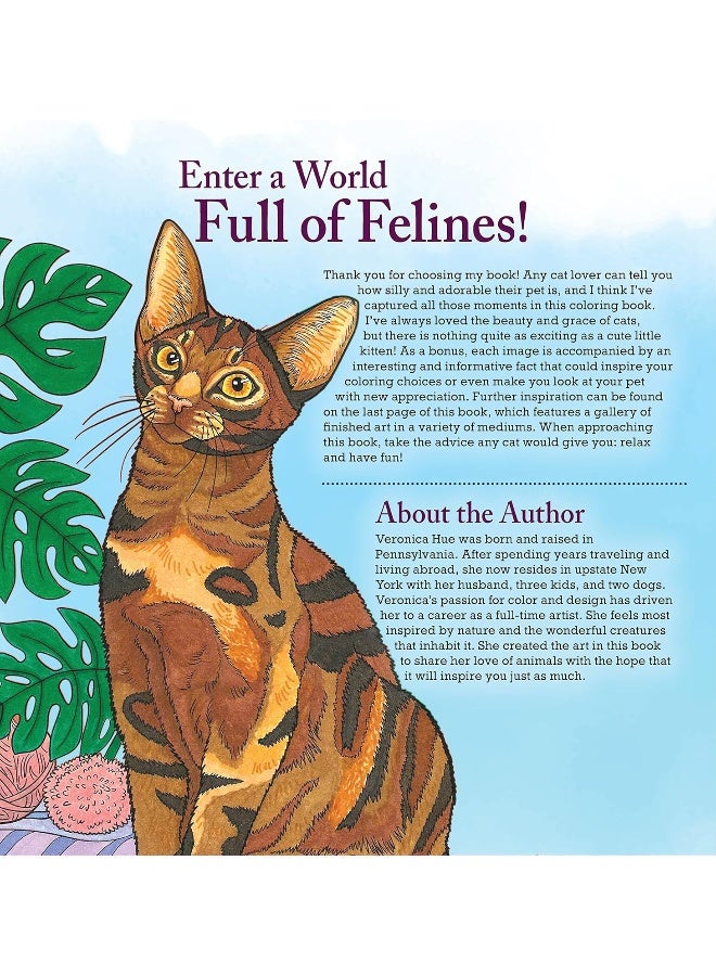 Cats and Kittens Coloring Book: Color and Learn about Tabbies, Persians, Siamese and many more Super Cute Felines! - Image 3