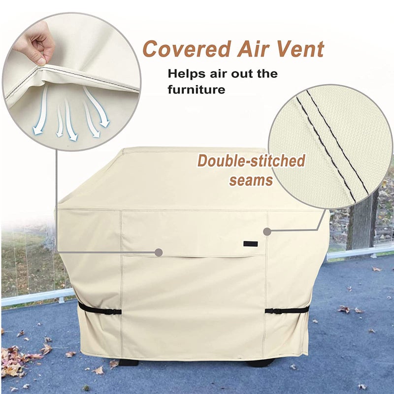NettyPro Griddle Cover for Blackstone 36 inch Griddle Waterproof Heavy Duty 4 Burner Flat Top Gas Grill Cover for Blackstone 36" Griddle Cooking Station and Camp Chef FTG600, Beige - Image 3