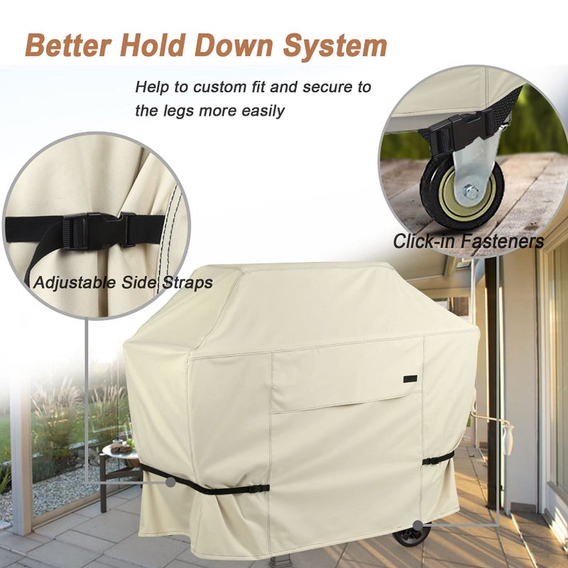 NettyPro Griddle Cover for Blackstone 36 inch Griddle Waterproof Heavy Duty 4 Burner Flat Top Gas Grill Cover for Blackstone 36" Griddle Cooking Station and Camp Chef FTG600, Beige - Image 4