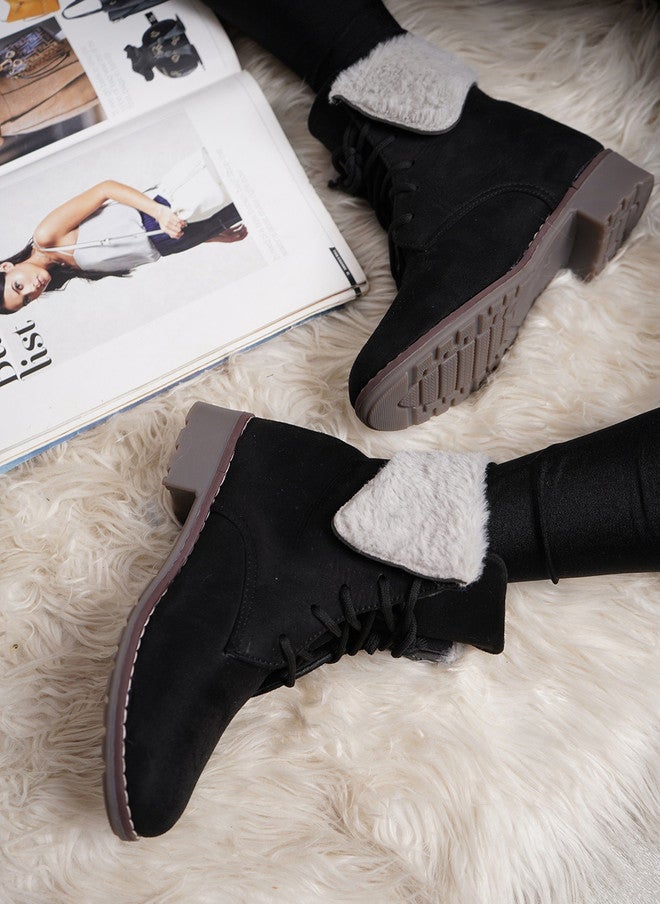 She Zone Black Regular Boots for Women - Image 1