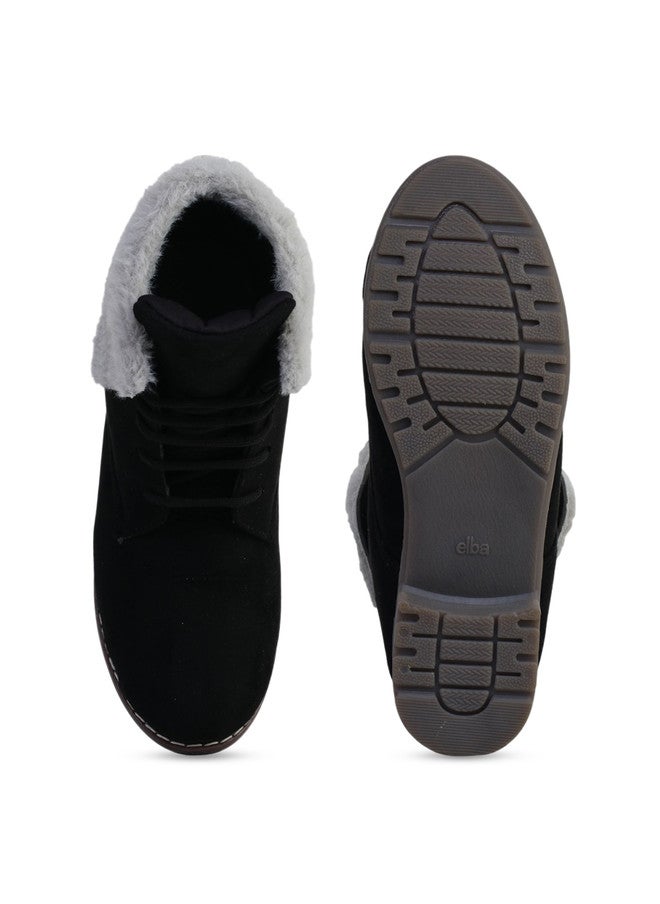 She Zone Black Regular Boots for Women - Image 4