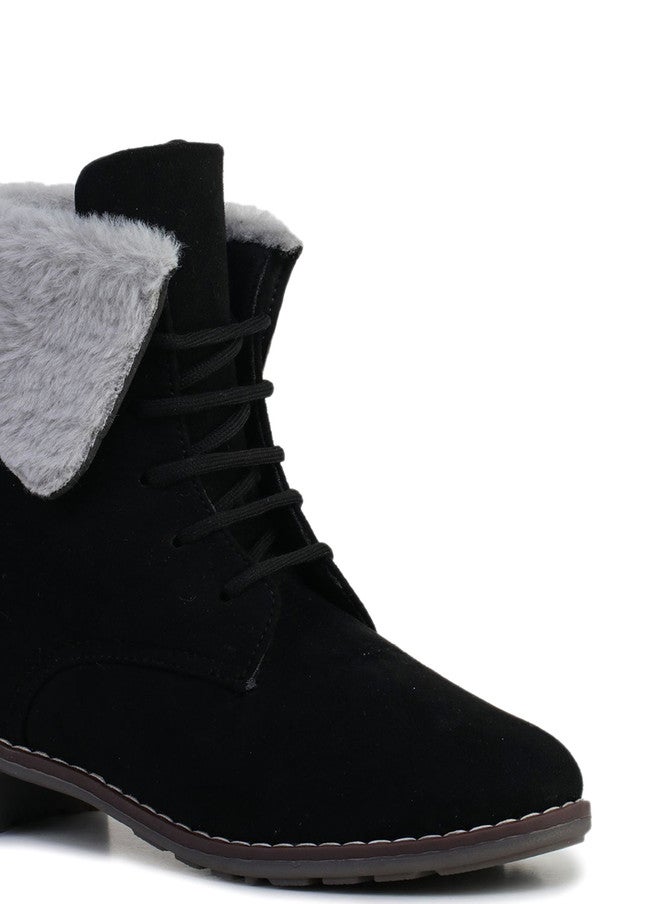 She Zone Black Regular Boots for Women - Image 5