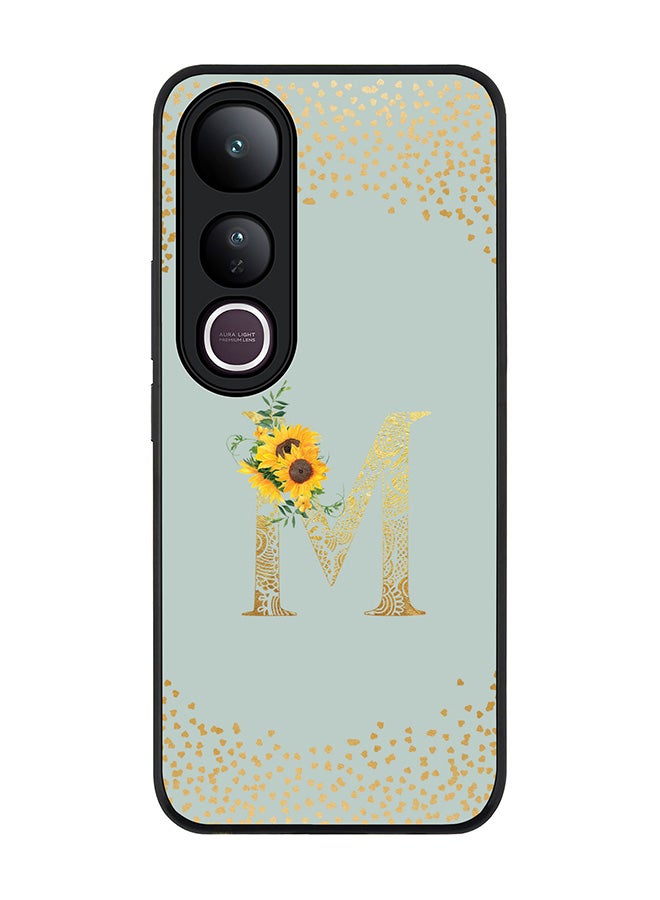Stylizedd For vivo V50 Lite Case,Slim fit Camera Protection, Shockproof Thin Phone cover  - Custom Floral Monogram - M  (Light Grey )