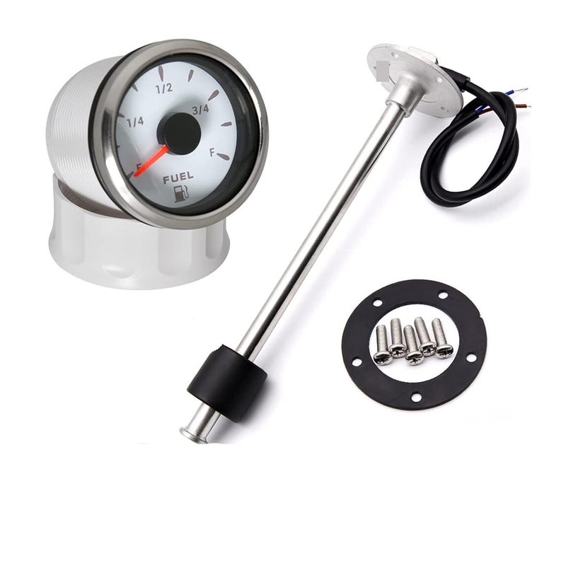 Liquid Level Sensors, 100-600mm Stainless Steel Fuel Sending Unit Sensor 0-190 Ohm for Car Marine Boat Fuel Level Gauge Meter with 7 Color Backlight(WS with 325mm Sensor) - Image 1