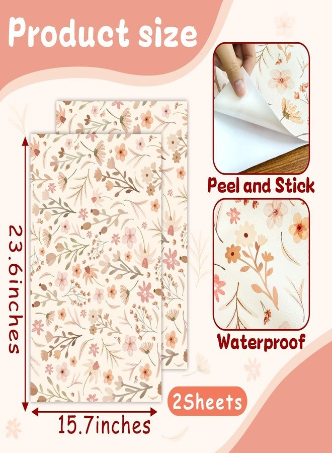 Kazova Boho Floral Wallpaper Wildflower Wallpaper Vintage Small Flower Wall Mural Stickers Peel and Stick Waterproof Contact Paper Removable Retro Watercolor Floral Wall Paper Decals for Nursery Bedroom - Image 3