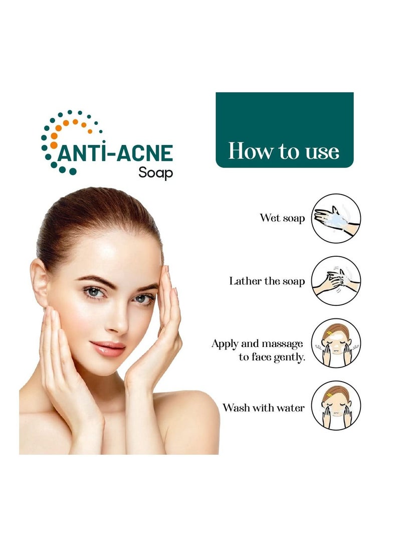 LA Organo Anti Acne Soap For Remove Acne Blemishes Scars Pimples Dark Spots For All Skin 75X2 Pack Of 2  - Image 3