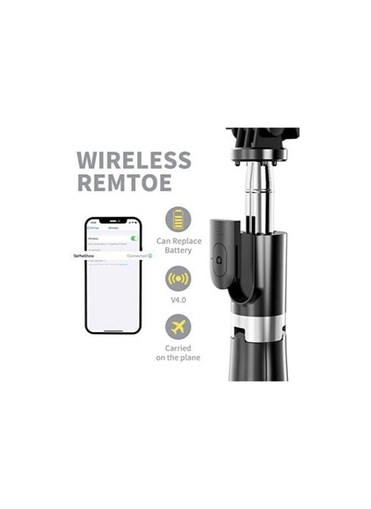 Generic Portable Selfie Stick Tripod with Detachable Wireless Remote, 3 in 1 Extendable Selfie Stick Phone Holder for iPhone 13/12/12 Pro/12 Pro Max/11/11 Pro/X/XR/XS/8/7/6S  - Image 2
