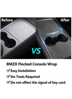 SYOSI Center Console Wrap Kit for Tesla Model 3 / Model Y 2021 Matte Black Console Cover Interior Trim Wrap Kit for Tesla 2021 Accessories  - Image 2