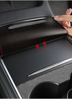 SYOSI Center Console Wrap Kit for Tesla Model 3 / Model Y 2021 Matte Black Console Cover Interior Trim Wrap Kit for Tesla 2021 Accessories  - Image 5