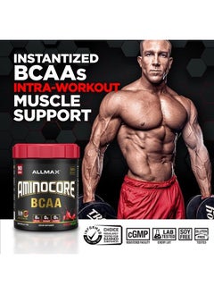 AllMax Nutrition AMINOCORE BCAA Powder, 8.18 Grams of Amino Acids, Intra and Post Workout Recovery Drink, Gluten Free, Fruit Punch, 315 g  - Image 2