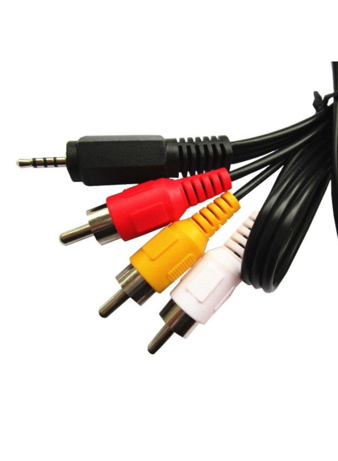 One-point Three-tone Video Cable 2.5mm To AV Lotus Cable Suitable For Xiaomi 1st Generation 2nd Generation Set-top Box Tv Cable-Color:2.5 Male To 3RCA Male 1.5m  - Image 1