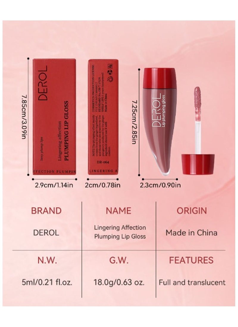 DEROL Lingering Affection Plumping Lip Gloss 03# Pillow Talk  - Image 5