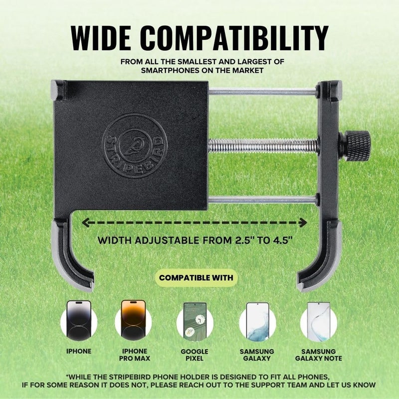 Stripebird - Magnetic Golf Cart Phone Holder (Black) - US Patented, Neodymium N52 Magnets - Golf Cart Phone Mount for iPhone & Samsung - Slim Golf Caddy Accessories for Men & Women - Image 5
