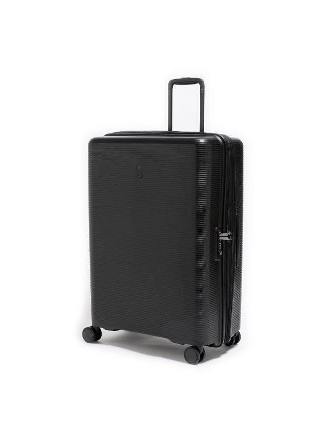 Echolac - Forza 75cm Hardcase Expandable 4 Double Wheel Cabin Luggage Trolley - Black - Image 1