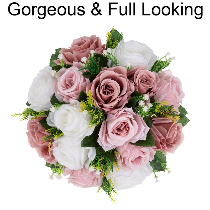 Inweder Flower Balls for Centerpieces - 2 Pcs Rose Balls Artificial Flowers  Dusty Rose Fake Flower Ball Kissing Ball  Pink Floral  Wedding Flowers Bouquets Arrangement for Party  Valentine's Day  Home Decor - Image 5