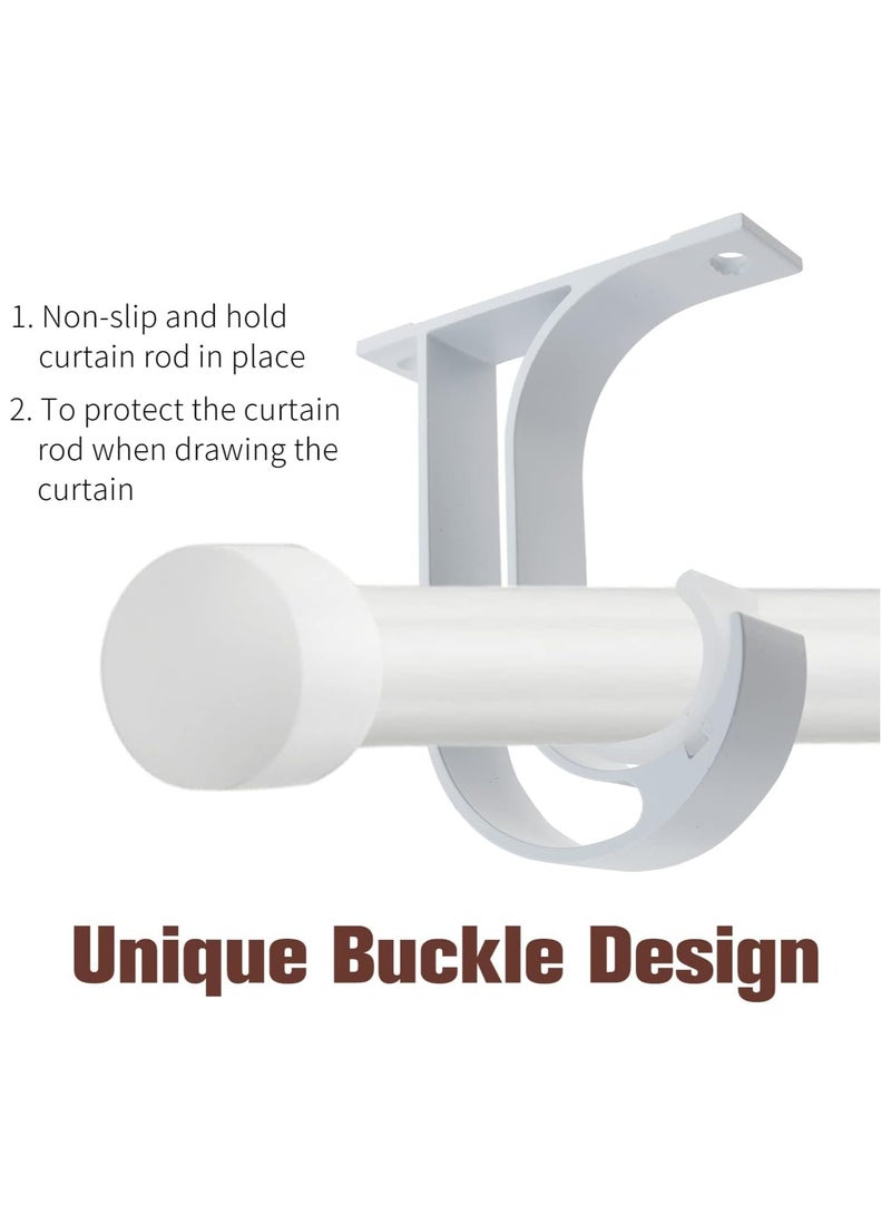 Curtain 4 pcs Rod Bracket Ceiling Mount Bracket Aluminum Alloy Closet Rod Bracket with Plastic Buckle - Image 2