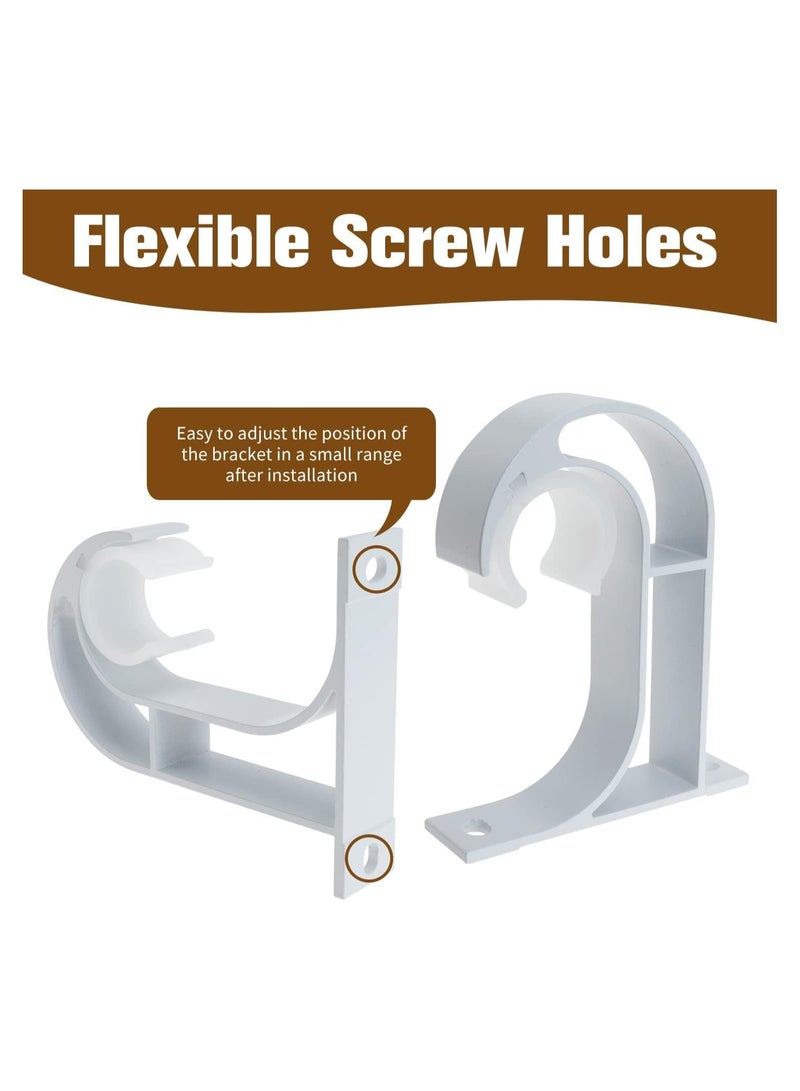 Curtain 4 pcs Rod Bracket Ceiling Mount Bracket Aluminum Alloy Closet Rod Bracket with Plastic Buckle - Image 3