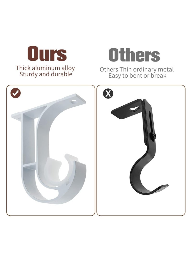 Curtain 4 pcs Rod Bracket Ceiling Mount Bracket Aluminum Alloy Closet Rod Bracket with Plastic Buckle - Image 4