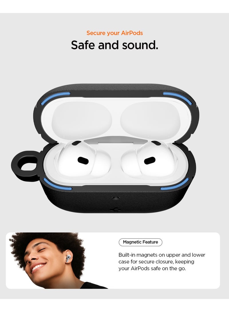 Spigen Vault AirPods Pro 3 Case (3rd Generation) Shockproof Protective Cover with Carabiner (2025) Secure Lock Magnets Embedded - Matte Black - Image 4