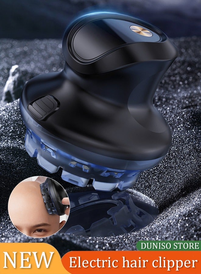 DUNISO Electric hair clipper, fully self-service UFO hair clipper, with two limited combs, intelligent LED LCD display screen, 360 degree surround blade, available for adults, black - Image 1