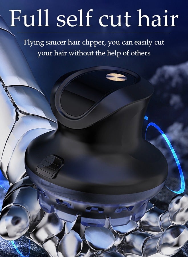 DUNISO Electric hair clipper, fully self-service UFO hair clipper, with two limited combs, intelligent LED LCD display screen, 360 degree surround blade, available for adults, black - Image 3