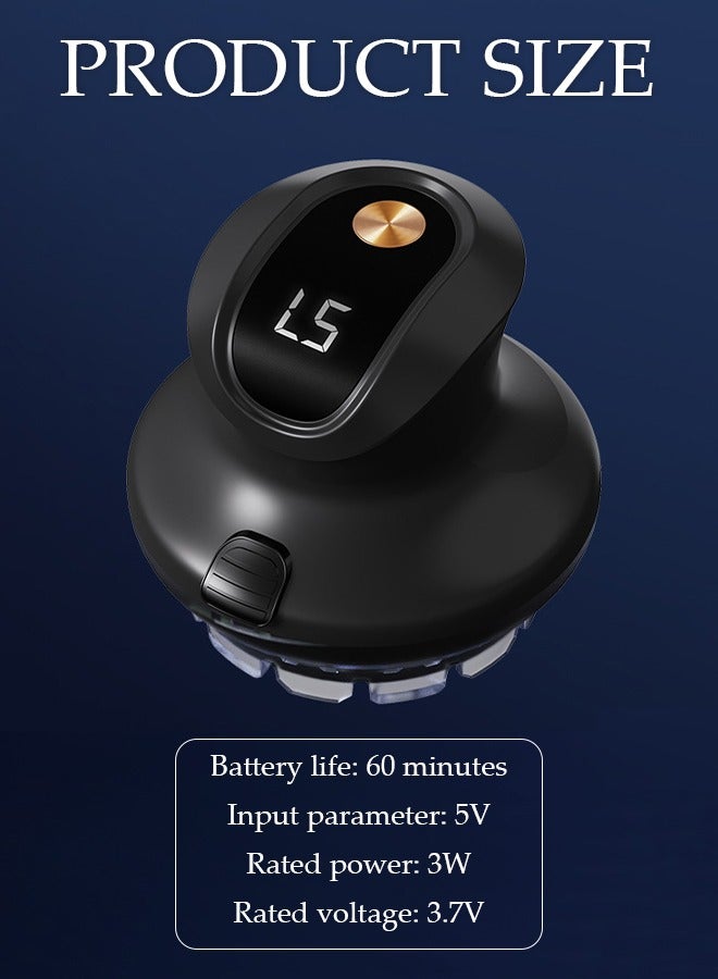 DUNISO Electric hair clipper, fully self-service UFO hair clipper, with two limited combs, intelligent LED LCD display screen, 360 degree surround blade, available for adults, black - Image 2