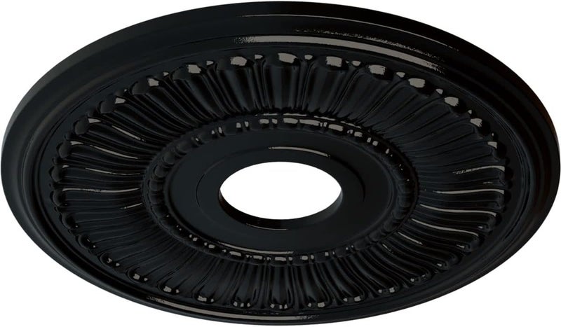 Ekena Millwork CM16MLBPS 16"OD X 3 5/8"ID X 3/4"P Melonie Ceiling Medallion Fits Canopies Up to 6 3/8", Black Pearl - Image 2