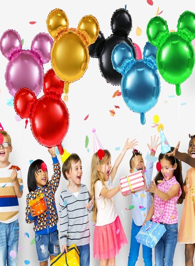 ميكيميكي بالونات MIKIMIQI المصنوعة من رقائق الألومنيوم على شكل رأس فأر، 8 قطع - بالونات مايلر على شكل فأر مقاس 24 بوصة لتزيين حفلات أعياد الميلاد - بالونات كبيرة من رقائق الألومنيوم - مستلزمات حفلات استقبال المولود - هدايا الحفلات - Image 5