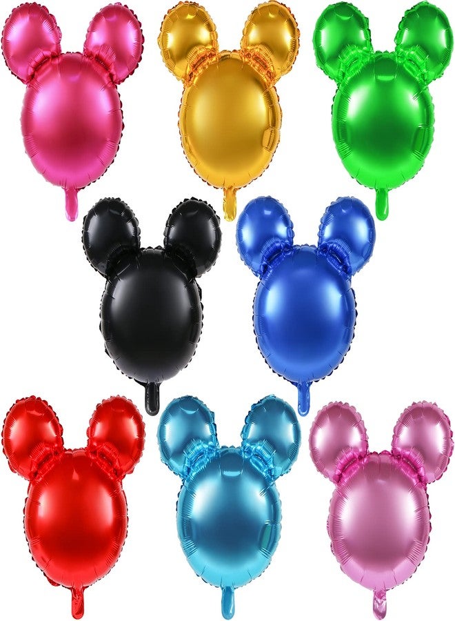 ميكيميكي بالونات MIKIMIQI المصنوعة من رقائق الألومنيوم على شكل رأس فأر، 8 قطع - بالونات مايلر على شكل فأر مقاس 24 بوصة لتزيين حفلات أعياد الميلاد - بالونات كبيرة من رقائق الألومنيوم - مستلزمات حفلات استقبال المولود - هدايا الحفلات - Image 1