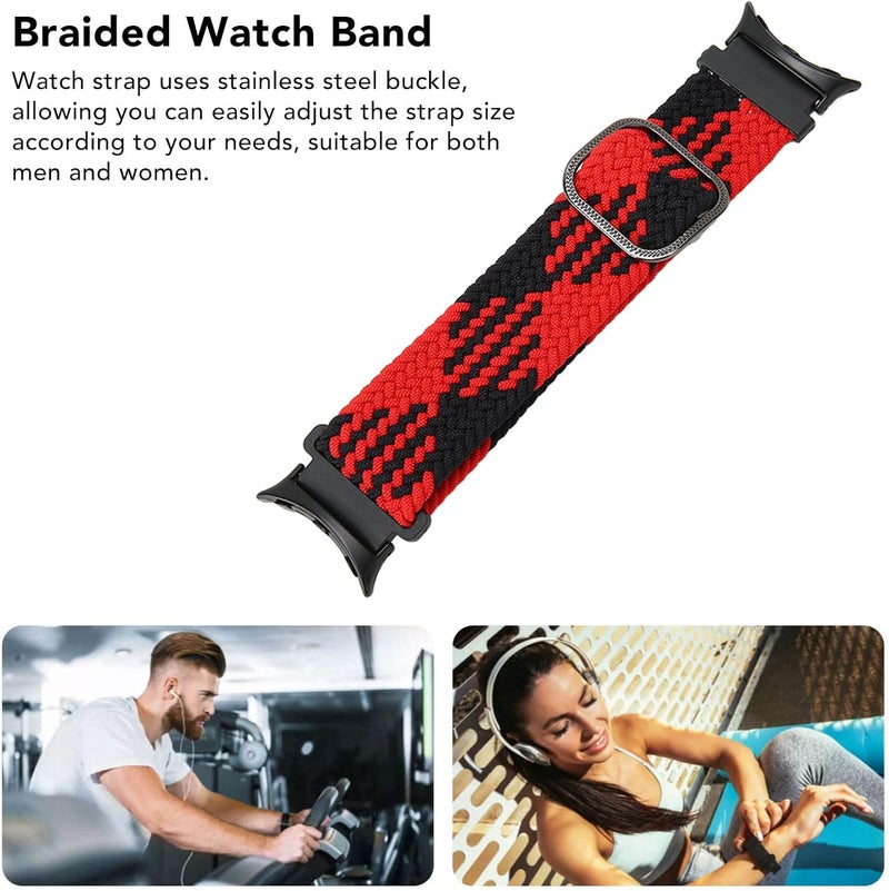 كلاراكو سوار ساعة كلاركو مضفر، سوار ساعة مضفر متعدد الألوان، عالي المرونة، قابل للغسل، أنيق، قابل للتهوية، للاستبدال - Image 4