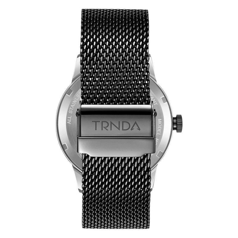 TRNDA STAINLESS STEEL MENS WATCH - ELEGANT GRADIENT DIAL & BLACK MESH BAND - Image 5