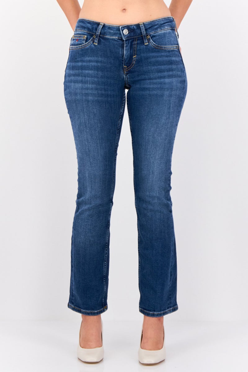 ESPRIT Women Bootcut Fit Washed Stretchable Jeans, Blue - Image 1