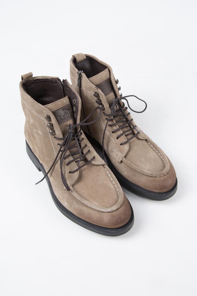Krahe Dante Men's Genuine Leather Lace-up Zippered Mink Boots - Image 3