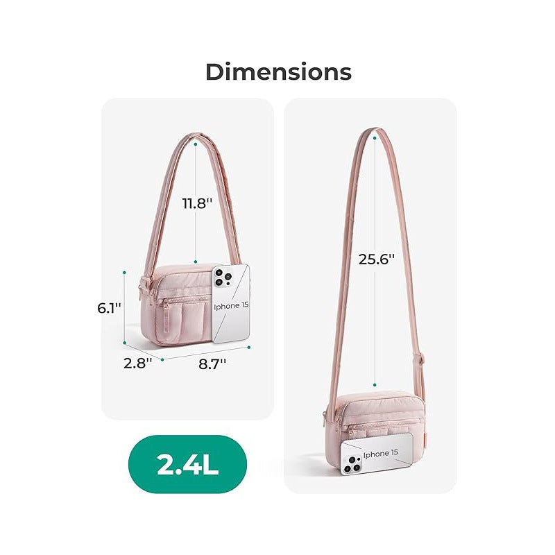 Women's Mini Crossbody Bag Lightweight Nylon Travel Wallet Shoulder Handbag - Image 2