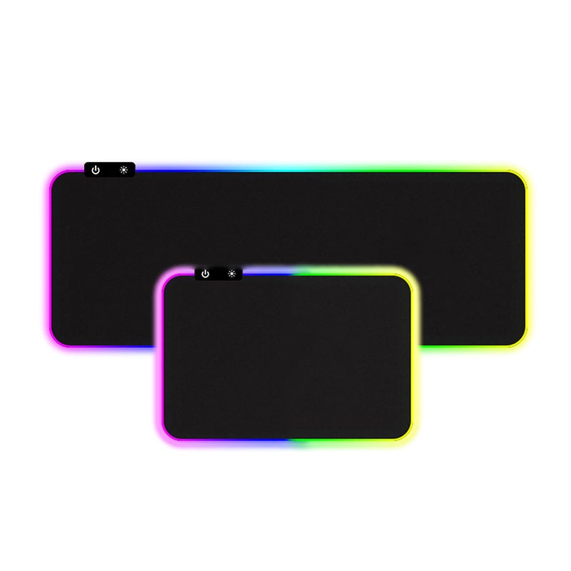 مضخم ألعاب LED RGB - سطح ناعم من النسيج الدقيق الكبير بحجم 31.5 × 11.8 إنش، زر واحد يعمل مع 14 وضعًا للإضاءة الخلفية، قاعدة مطاطية لمنع الانزلاق لأجهزة سطح المكتب المحمولة لألعاب الكمبيوتر - Image 4