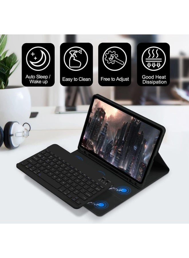 general Arabic and English Keyboard Case Compatible with Samsung Galaxy Tab S11 Ultra 14.6'' 2025 (SM-X930/X936B) Slim PU Cover Detachable Wireless Keyboard - Image 2