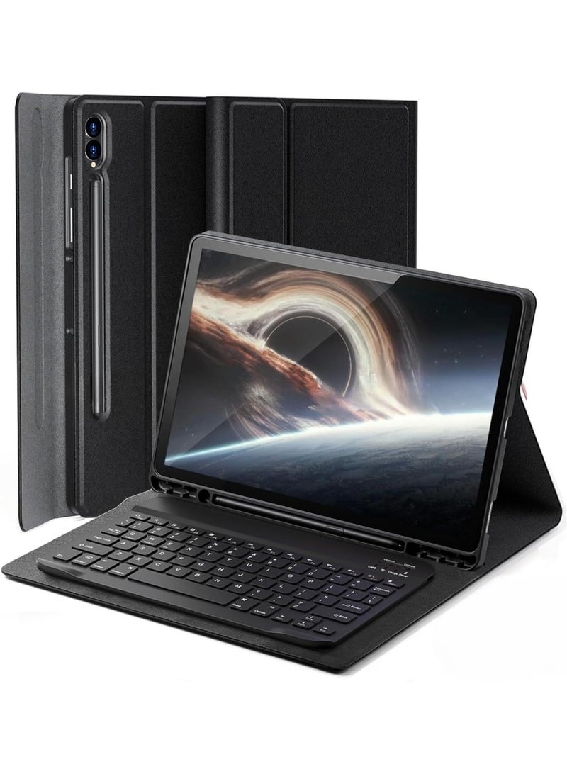 general Arabic and English Keyboard Case Compatible with Samsung Galaxy Tab S11 Ultra 14.6'' 2025 (SM-X930/X936B) Slim PU Cover Detachable Wireless Keyboard - Image 1