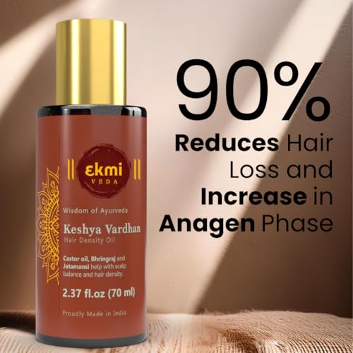 EKMIVEDA Ayurvedic Castor Rosemary Oil For Hair Density With Bhringraj Coconut Amla Argan Brahmi DHT Blocker Hair Loss Treatment For Women Men 237 Fl Oz - Image 3